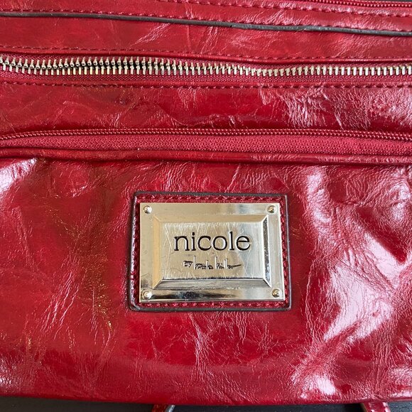 Nicole by Nicole Miller Shiny Red Cross Body Bag - Picture 5 of 16